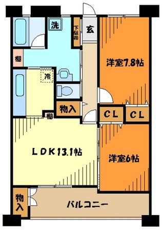 らくりーぶ21万願寺の物件間取画像